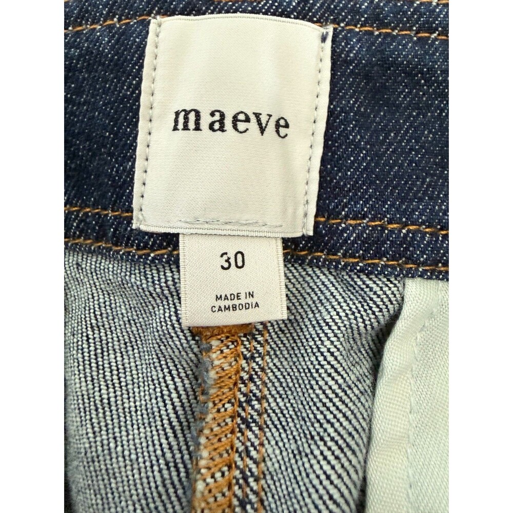 Maeve Anthropologie Scallop Edge High Rise Wide Leg Jeans Dark Denim Size 30 NWT - Picture 7 of 11